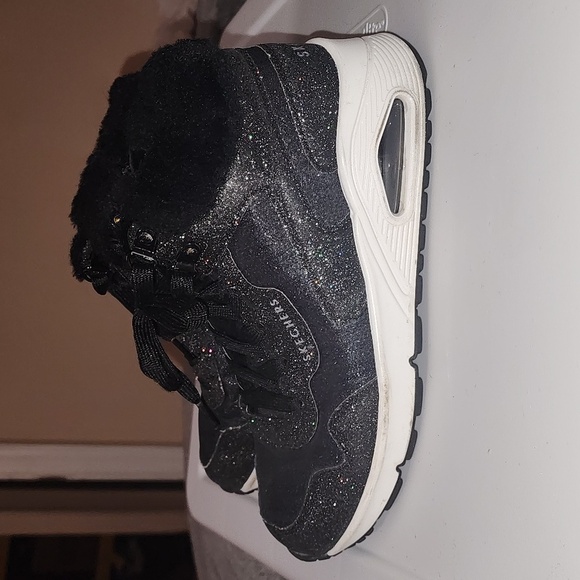 Womens Skechers Black Glitter Sneakers size 5 - Picture 4 of 12